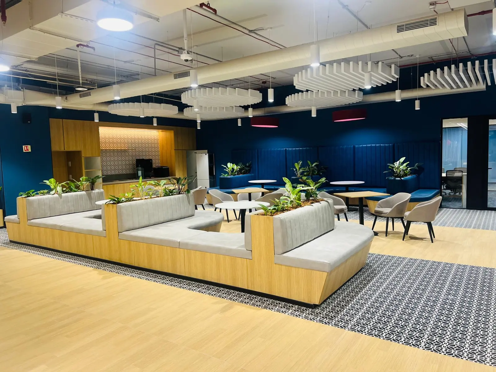 Breakout seating with planters